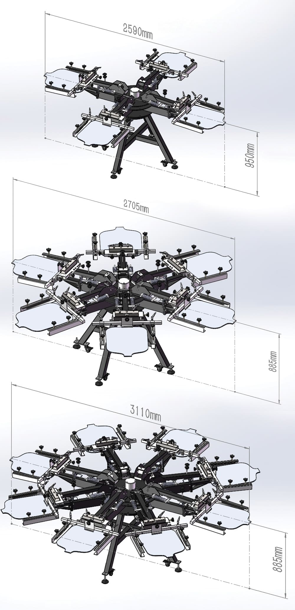 ロータリ印刷機直径
