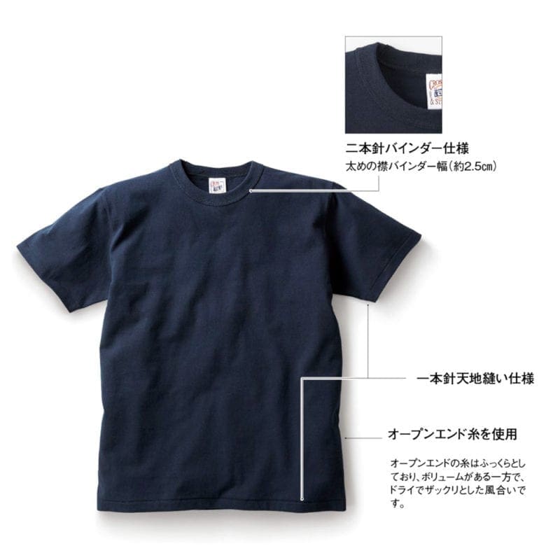 オープンエンドマックウェイトバインダーネックTシャツ
