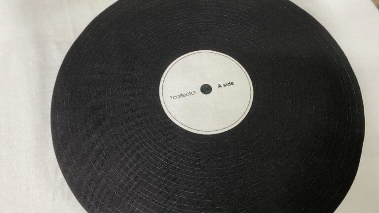 LPレコード（LP）デザインプリント！ラッシー（染み込む水性インク）とプラスティゾルインクのシルクスクリーンミックスプリント